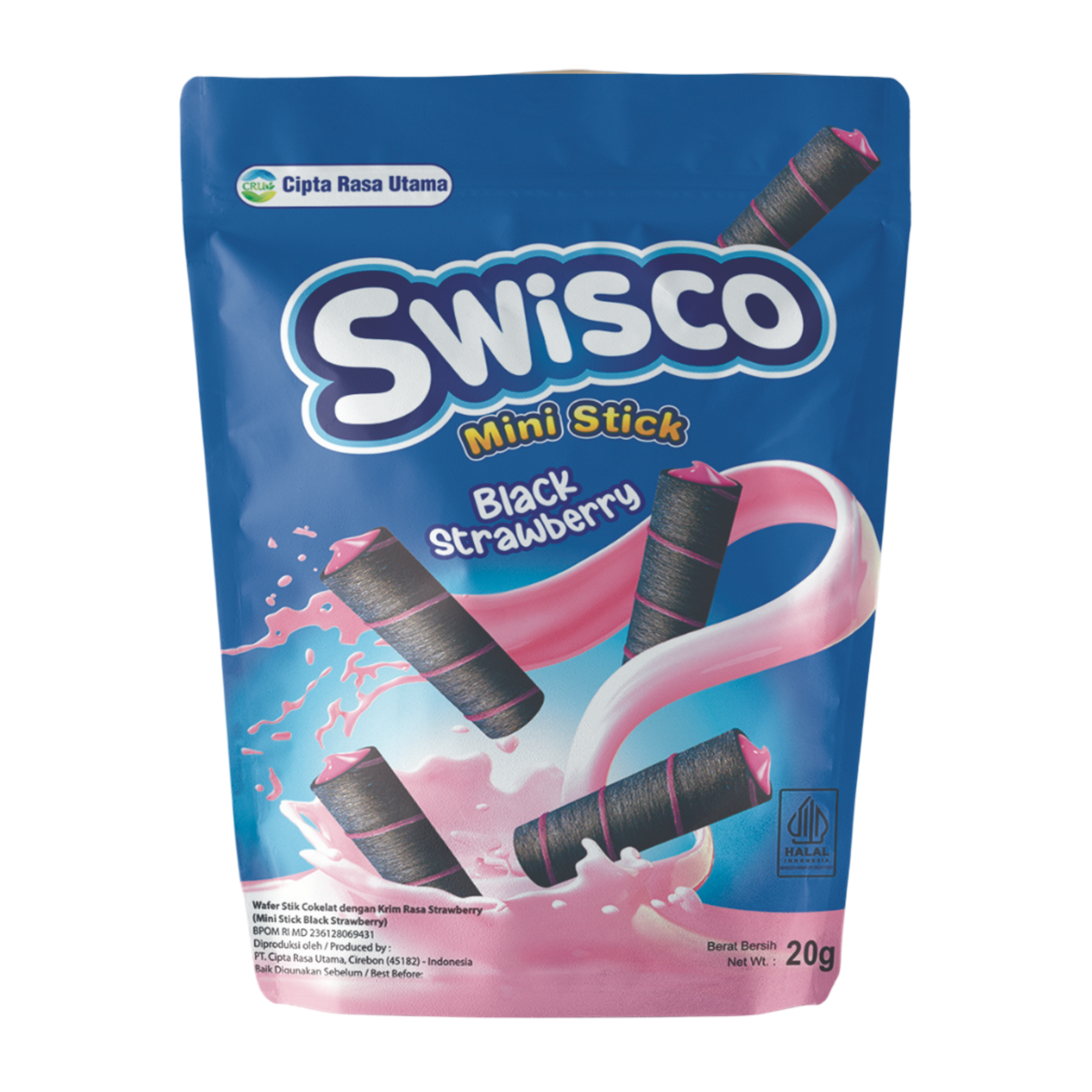 Swisco Mini Wafer Stick Black Strawberry
